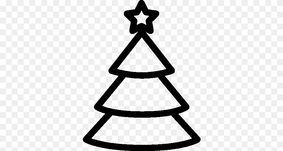 Christmas Tree Black And White, Bow, Star Symbol, Symbol, Weapon Free Png Download