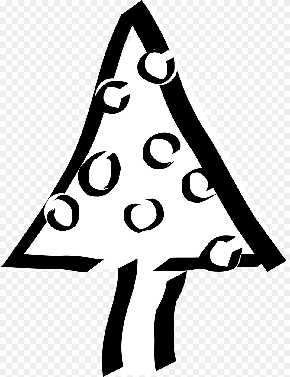 Christmas Tree Black And White Clipart Christmas Tree Clip Art, Stencil, Person, Lamp, Triangle Free Png