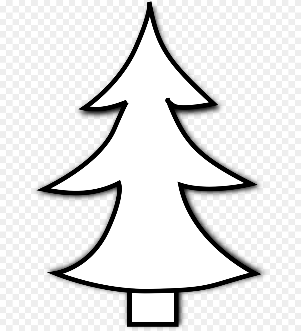 Christmas Tree Black And White Free Black And White Christmas Tree, Stencil, Silhouette Png