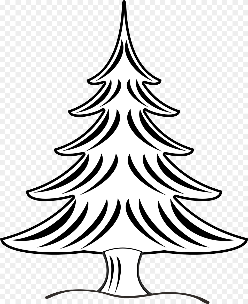 Christmas Tree Black And White Snow Christmas Tree Christmas Tree Clipart Black And White, Stencil, Christmas Decorations, Festival, Christmas Tree Free Png
