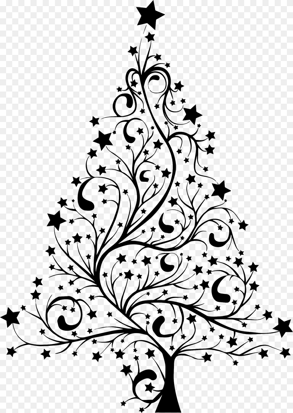 Christmas Tree Black And White Svg Royalty Stock Christmas Tree Silhouette, Gray Free Png