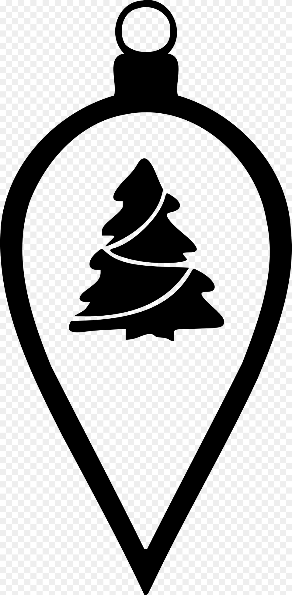 Christmas Tree Christmas Ornament Clip Art Free Silhouette Christmas Clipart, Gray Png