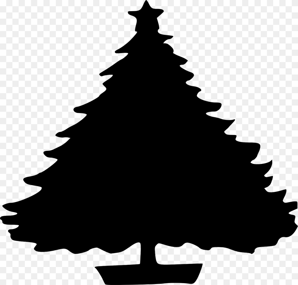 Christmas Tree Clip Art, Gray Png