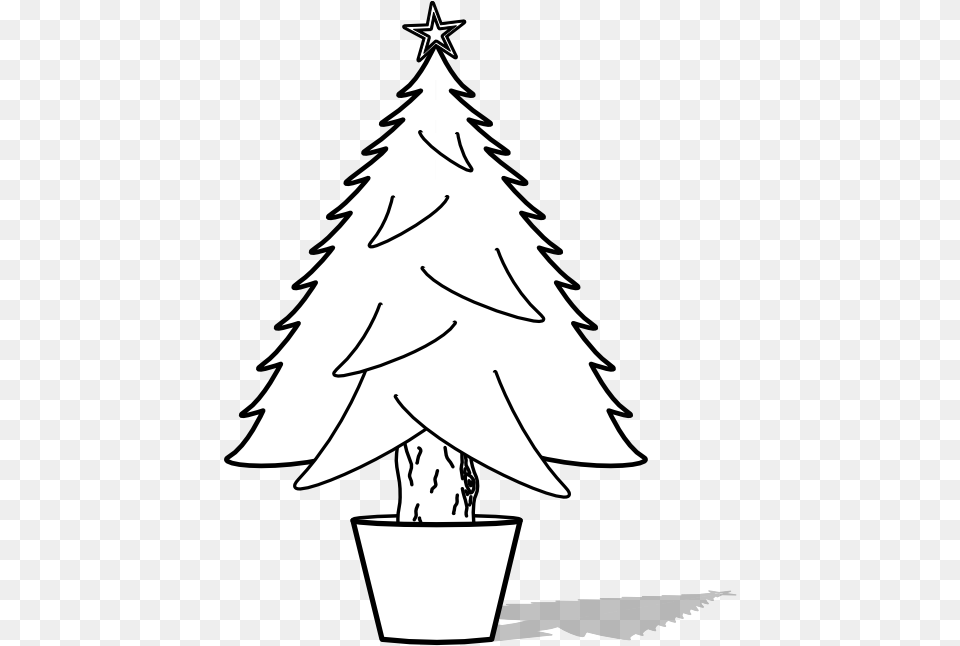 Christmas Tree Clip Art Black And White Christmas Tree, Person, Stencil, Plant, Festival Free Png