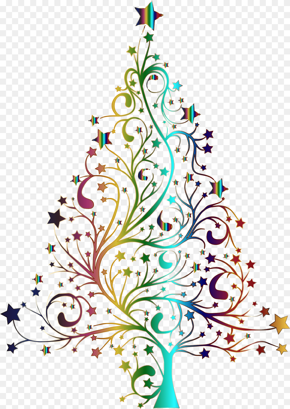 Christmas Tree Clip Art Transparent Christmas Tree Black And White, Graphics, Floral Design, Pattern, Christmas Decorations Free Png Download