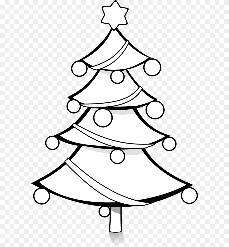Christmas Tree Clipart Black And White, Person, Stencil, Christmas Decorations, Festival Free Transparent Png