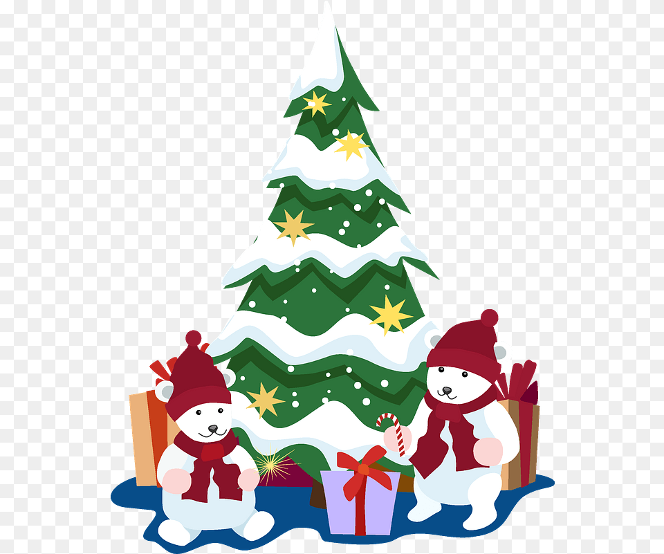Christmas Tree Clipart Cartoon Hd Cartoon, Festival, Christmas Decorations, Person, Baby Png Image