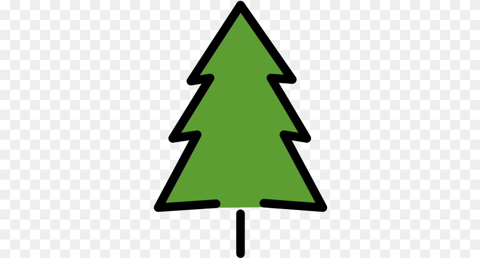 Christmas Tree Colored Outline, Triangle, Blackboard, Symbol Free Png