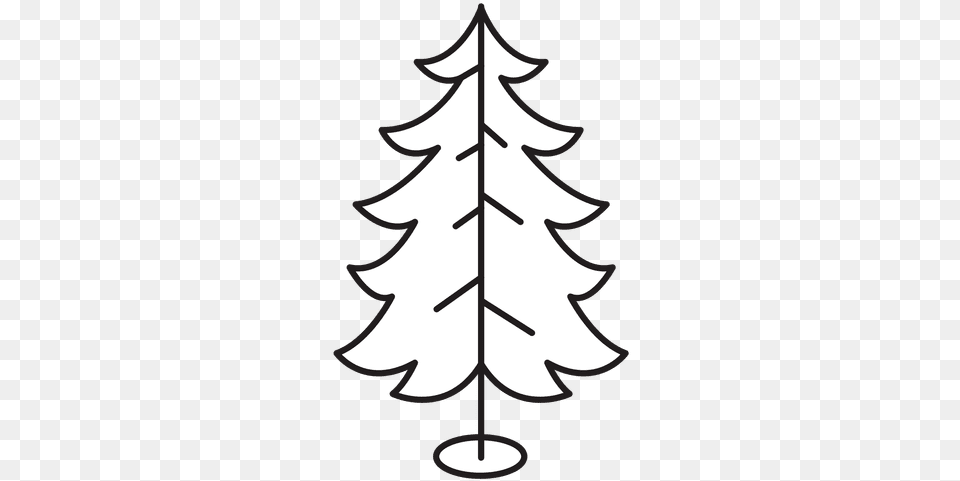 Christmas Tree Curled Branches Stroke Icon 30 Arbol De Navidad Trazo, Plant, Stencil, Shark, Sea Life Free Transparent Png