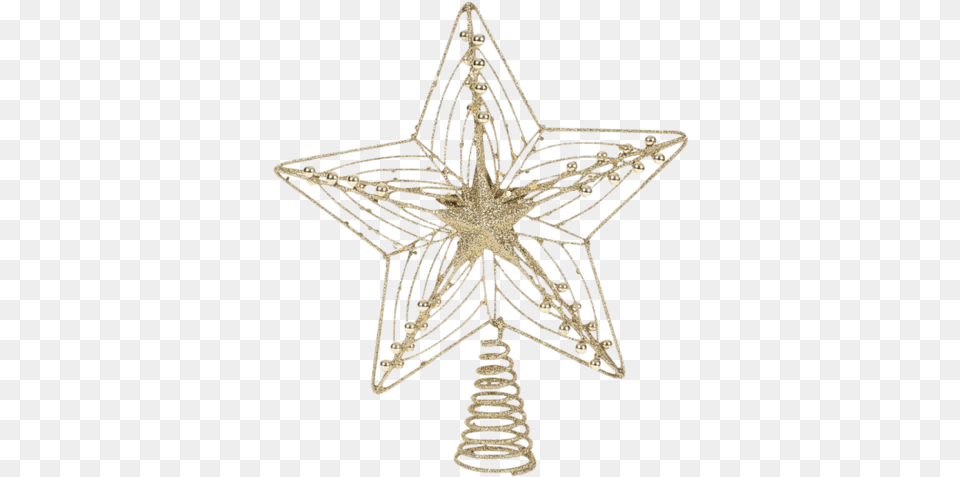 Christmas Tree Decoration Gold Laser Glitter Star Sketch, Accessories, Symbol, Jewelry, Chandelier Png