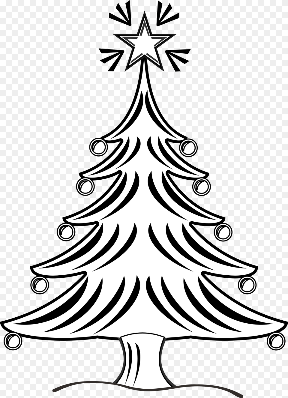 Christmas Tree Drawing Download Clip Art Christmas Tree Images Black And White, Stencil, Symbol, Christmas Decorations, Festival Free Png