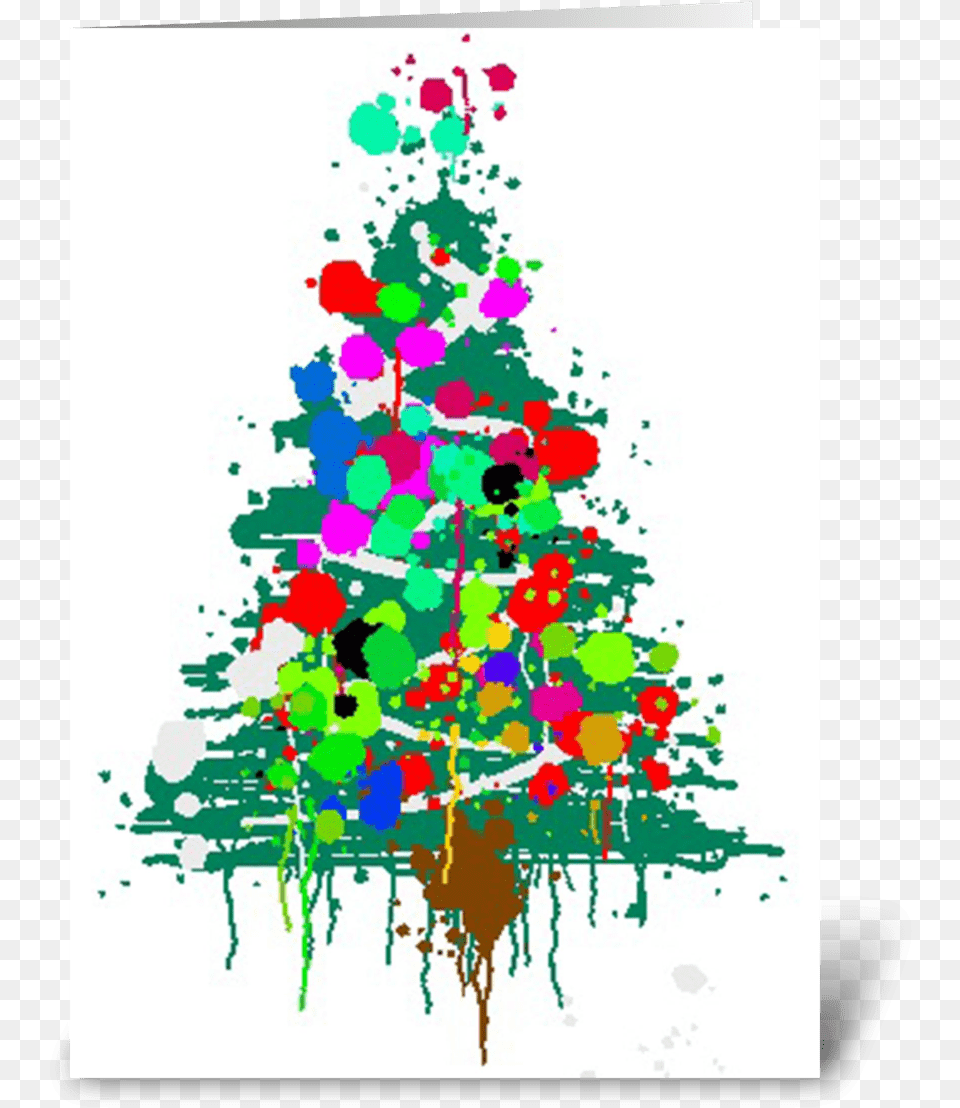 Christmas Tree Explosion Greeting Card Christmas Tree, Art, Graphics, Modern Art, Christmas Decorations Free Png Download