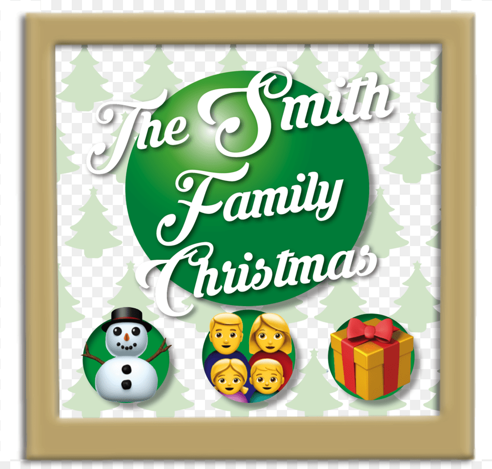 Christmas Tree Family Personalised Emoji Art Framed Christmas Tree, Envelope, Greeting Card, Mail, Baby Free Png