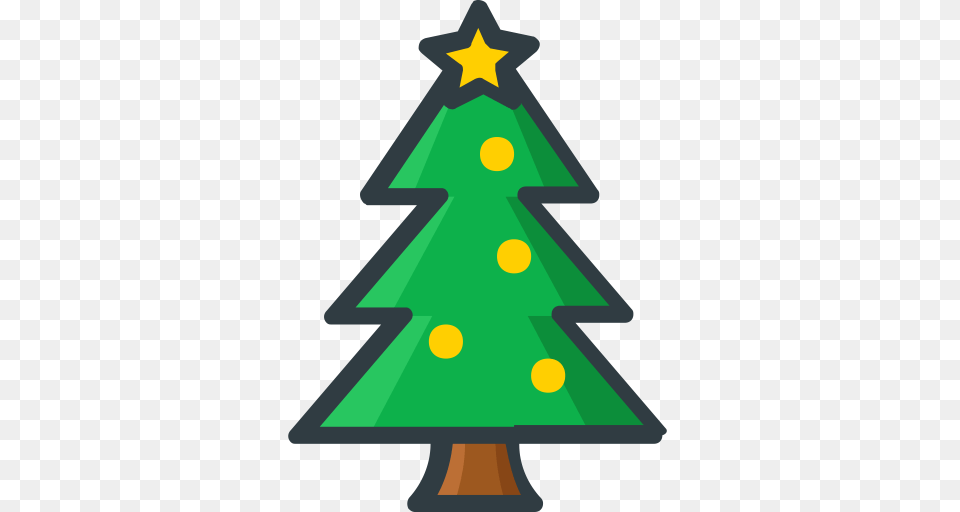 Christmas Tree Fill Multicolor Icon With And Vector Format, Star Symbol, Symbol, Christmas Decorations, Festival Free Png