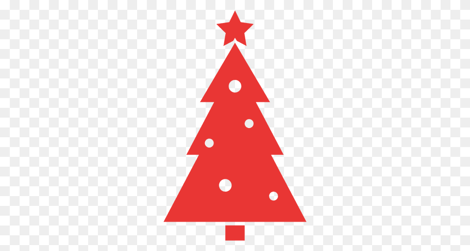 Christmas Tree Flat Icon Red, Christmas Decorations, Festival, Symbol Free Png Download