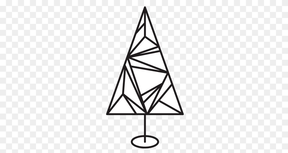 Christmas Tree Geometric Stroke Icon, Triangle Free Png Download