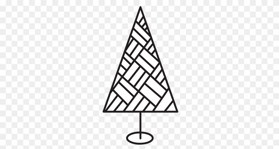 Christmas Tree Hatched Stroke Icon, Triangle, Lamp Png Image