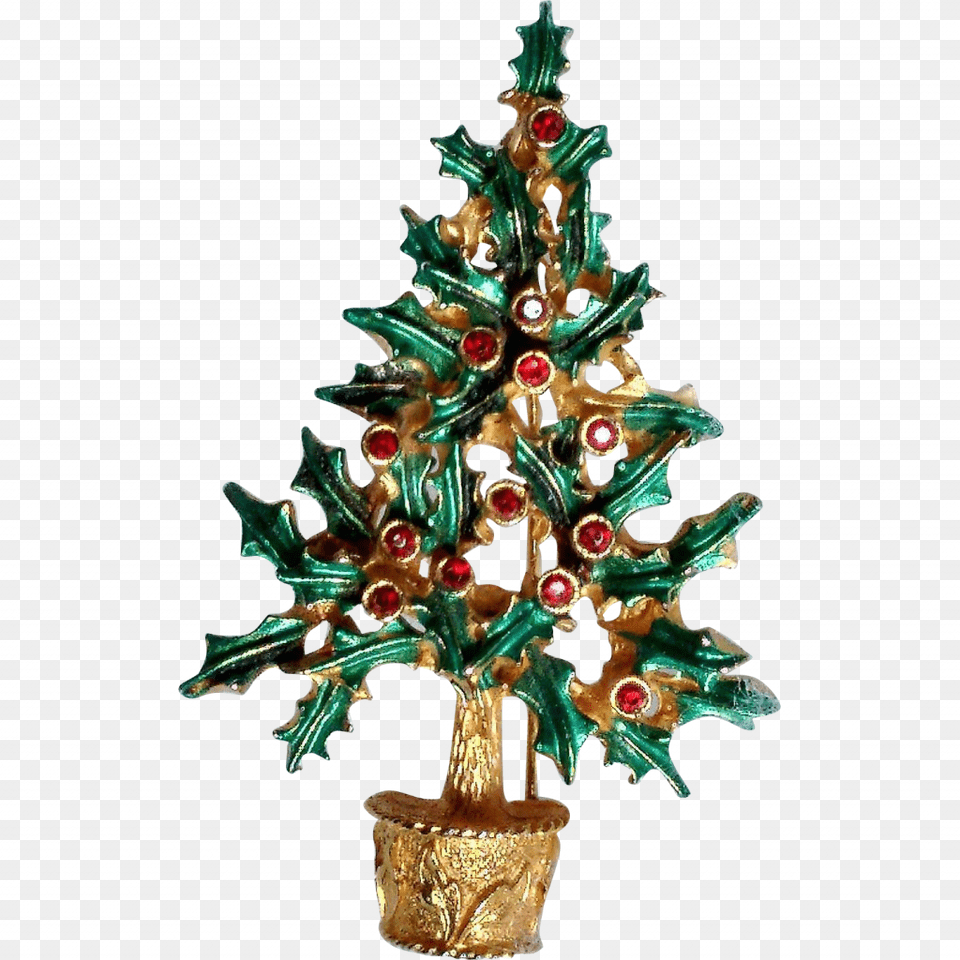 Christmas Tree Holly Photo Inspirations Vintage Brooch Christmas Ornament, Chandelier, Lamp, Plant, Christmas Decorations Free Png