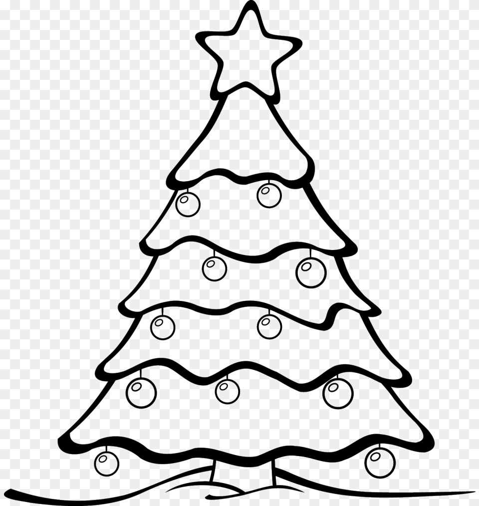 Christmas Tree How To Draw A Christmas Tree With Presents, Gray Free Png