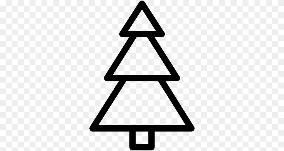 Christmas Tree Icon Line Iconset Iconsmind, Gray Free Transparent Png