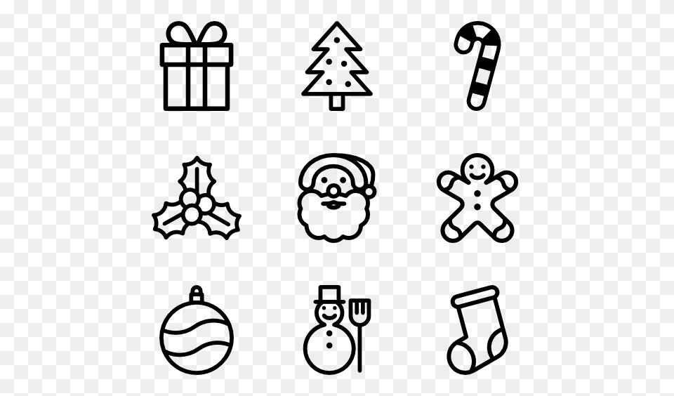 Christmas Tree Icons, Gray Free Png