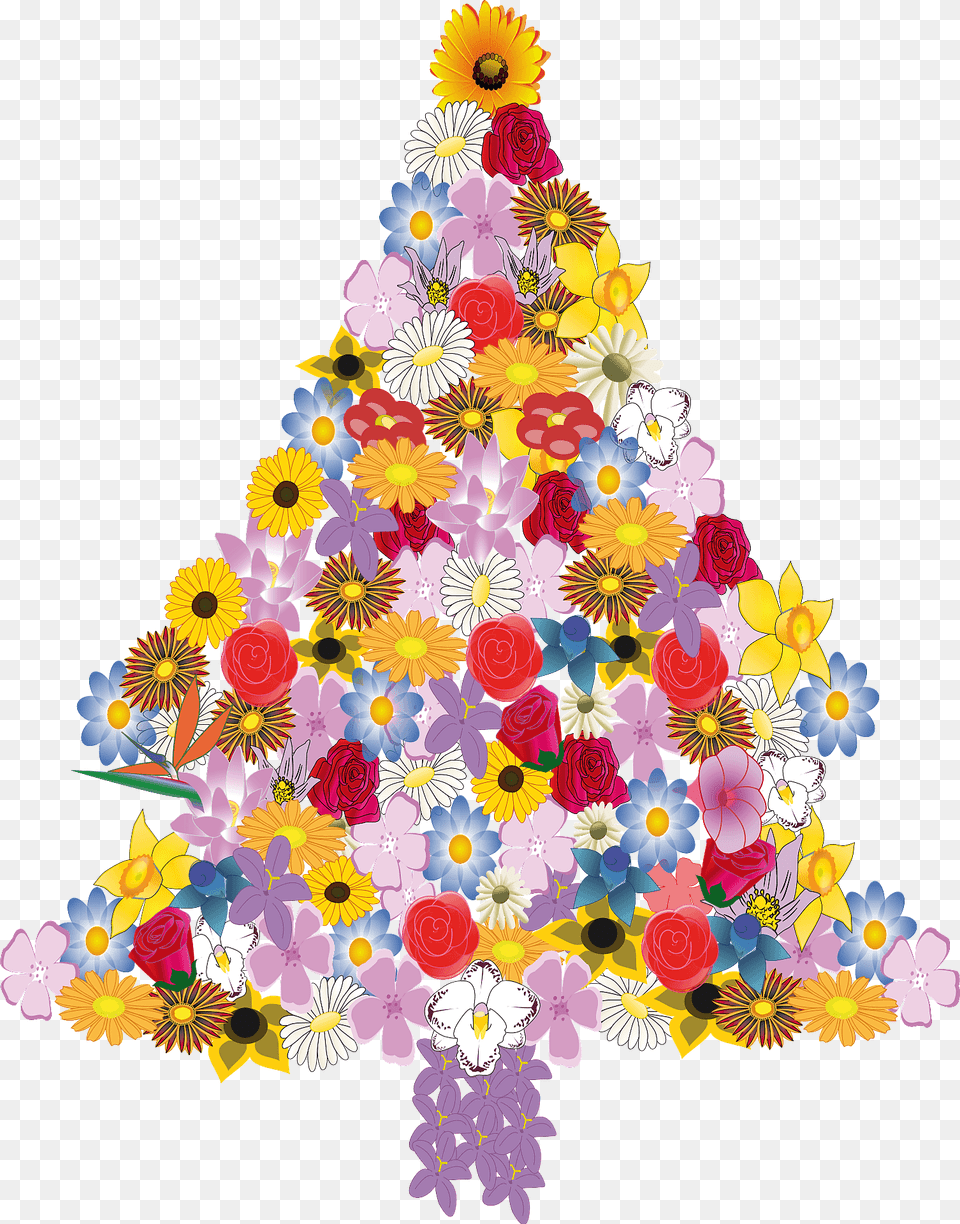 Christmas Tree In Bloom Clipart, Art, Graphics, Christmas Decorations, Festival Free Png Download