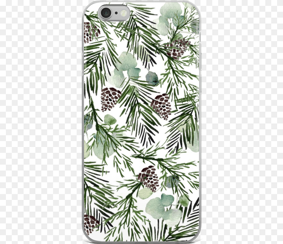 Christmas Tree Leaves Phone Case Winter Watercolor Phone Background, Conifer, Fir, Plant, Electronics Free Png Download