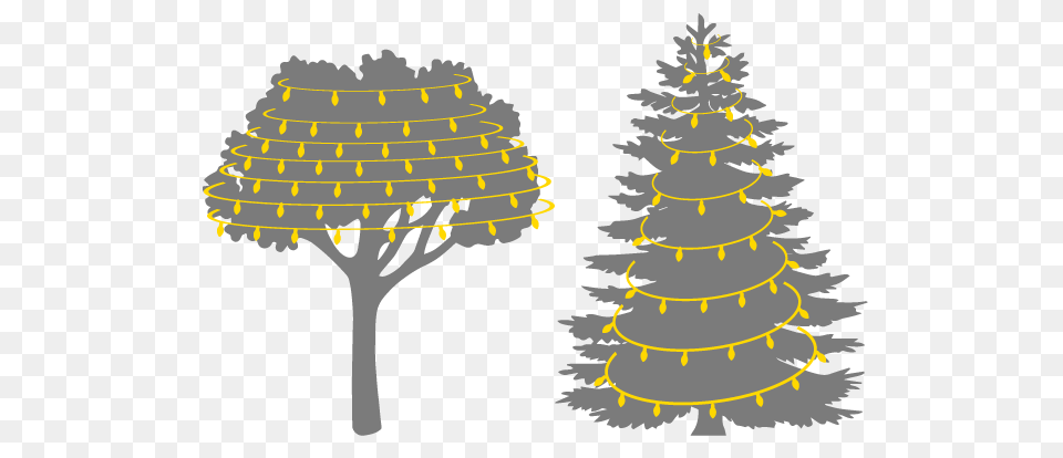Christmas Tree Light Installation Pine Tree Silhouette Pine Tree Clip Art Black And White, Plant, Symbol, Cross, Festival Free Png Download