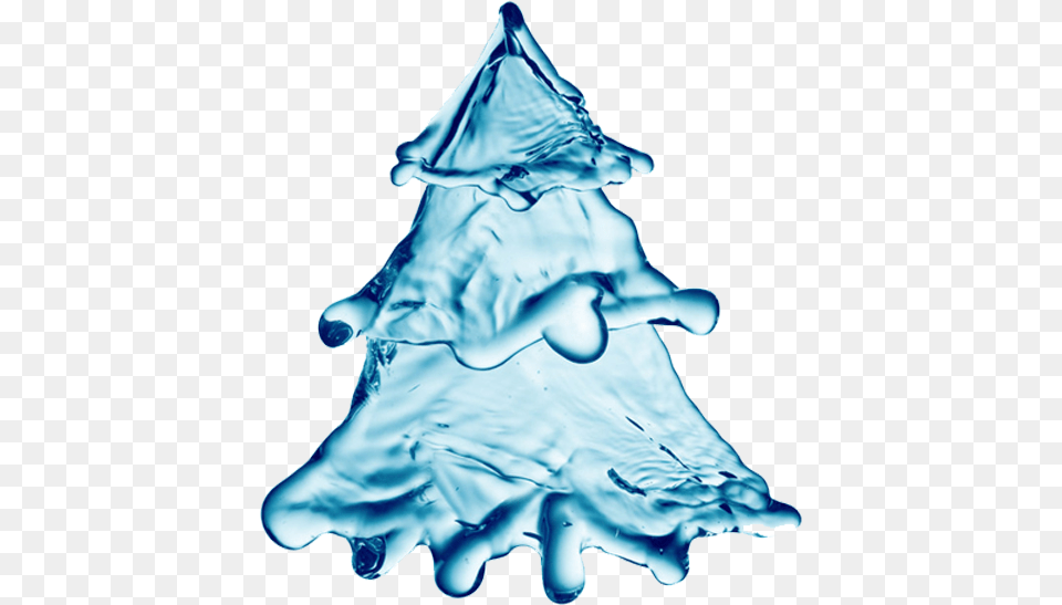 Christmas Tree Made By Water, Ice, Nature, Outdoors, Person Png Image
