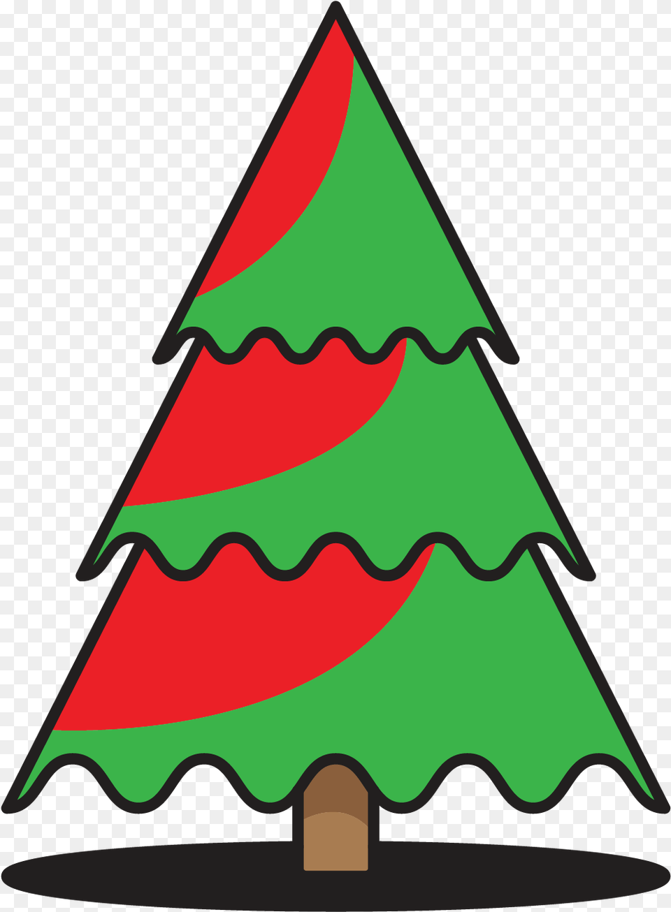 Christmas Tree Moment With Red Ribbon New Year Tree, Triangle Free Transparent Png