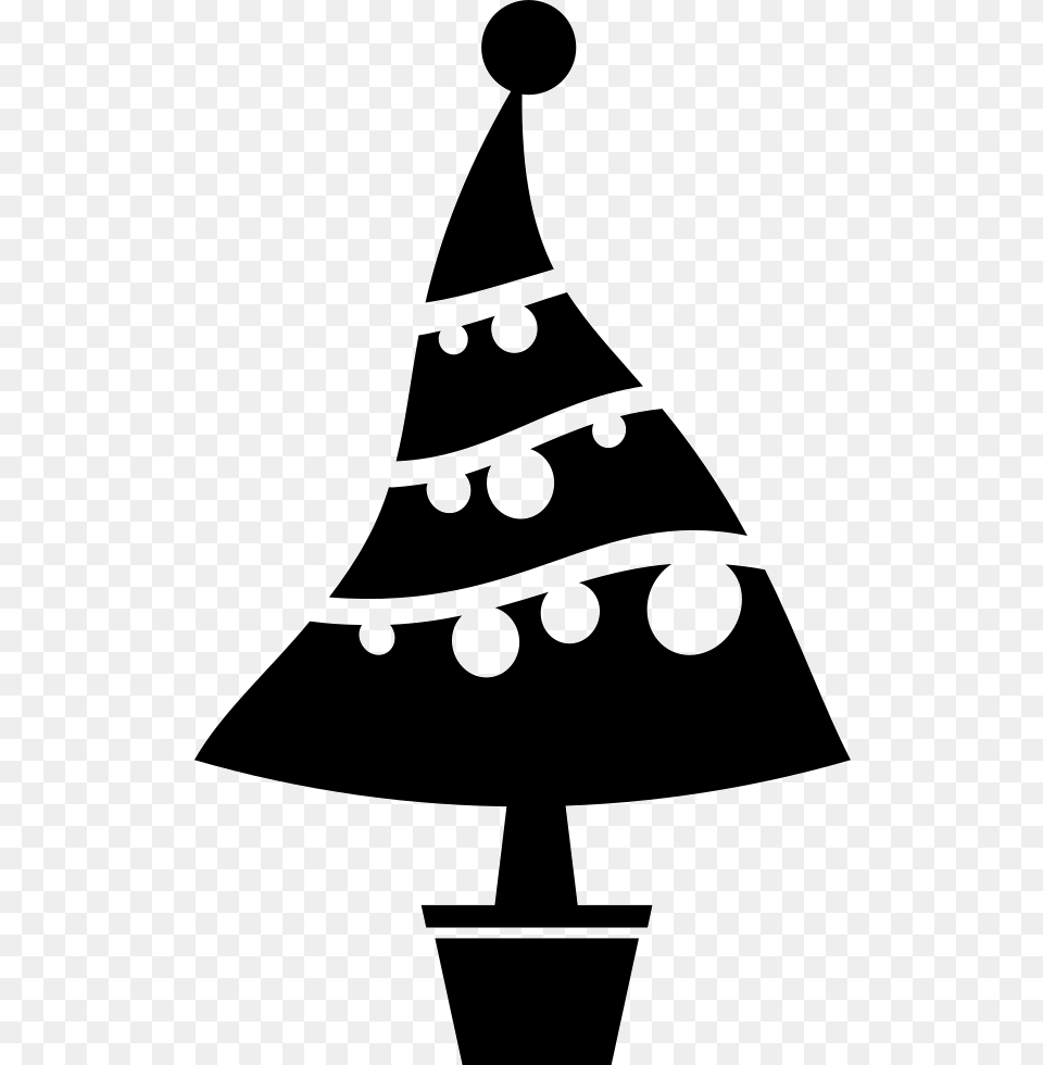 Christmas Tree Ornamented Christmas Day, Stencil, Silhouette, Device, Grass Free Png Download