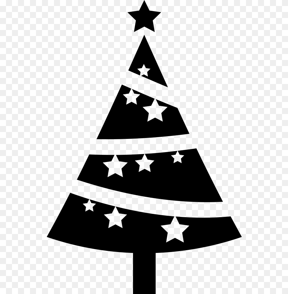 Christmas Tree Ornamented With Stars Comments Vector White Christmas Tree, Stencil, Star Symbol, Symbol Free Transparent Png