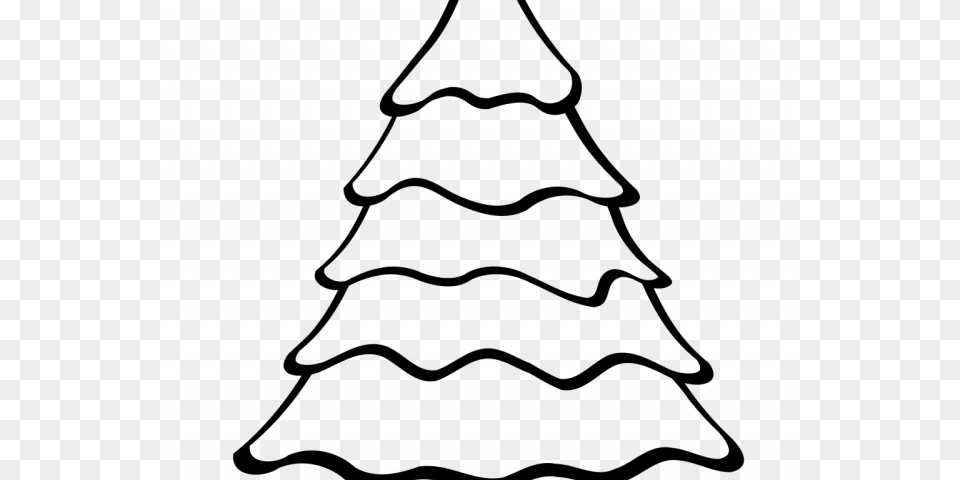 Christmas Tree Outline, Gray Free Png