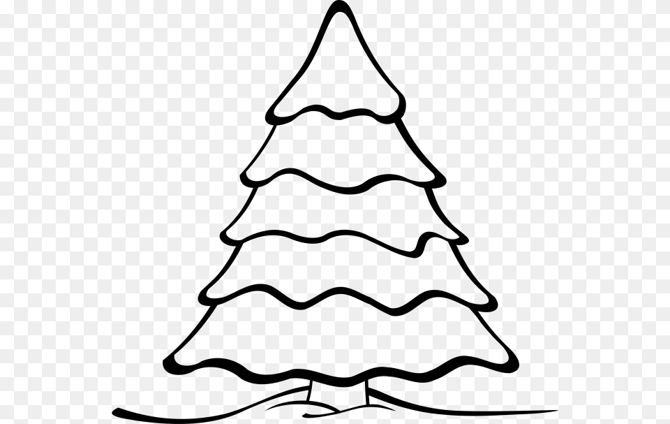 Christmas Tree Outline, Gray Free Png