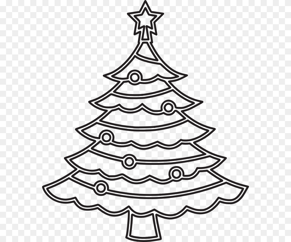 Christmas Tree Outline, Christmas Decorations, Festival, Christmas Tree Free Png