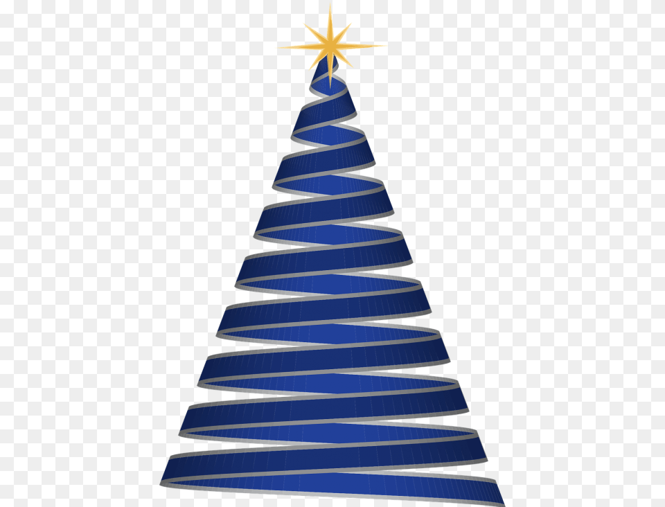 Christmas Tree Ribbon Blue Blue Christmas Tree Vector, Clothing, Hat, Christmas Decorations, Festival Free Png