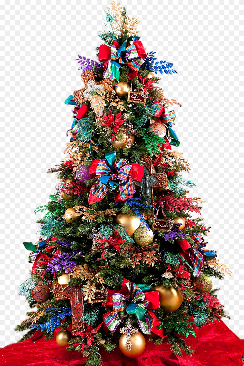 Christmas Tree Ribbon Design Iamge Jewel Tone Christmas Decorations Ideas, Christmas Decorations, Festival, Christmas Tree, Plant Png