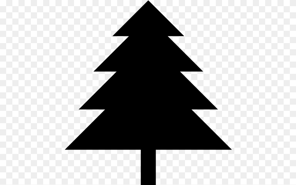 Christmas Tree Silhouette, Gray Free Png Download