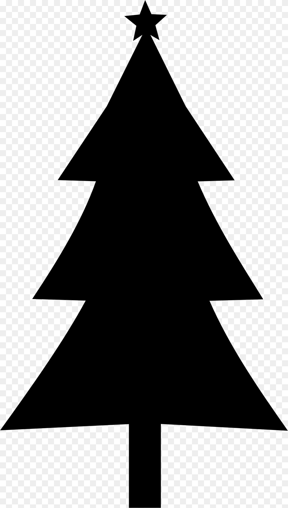 Christmas Tree Silhouette, Gray Free Png Download