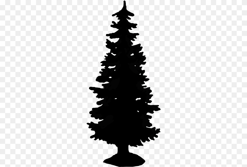 Christmas Tree Silhouette Christmas Tree Silhouette Clipart Fir Tree Silhouette, Plant, Pine, Person Free Png