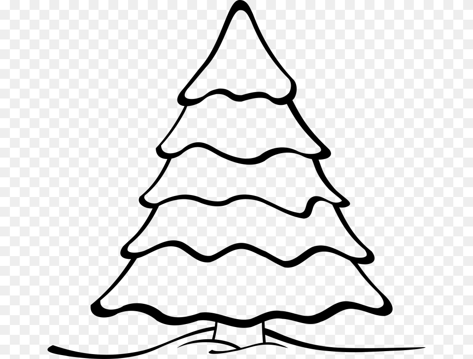 Christmas Tree Silhouette Clip Art, Gray Free Png Download