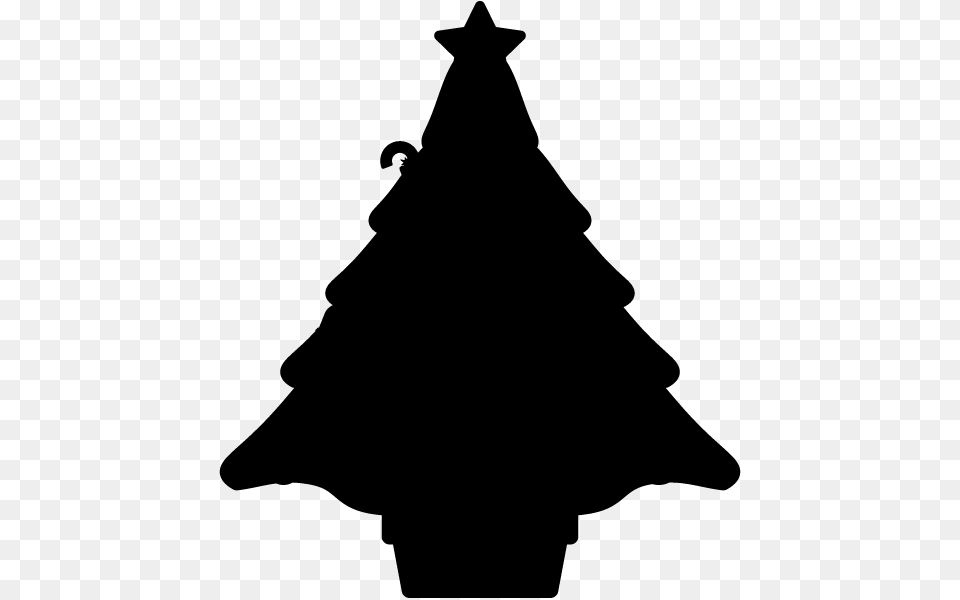 Christmas Tree Silhouette Olivero, Gray Png