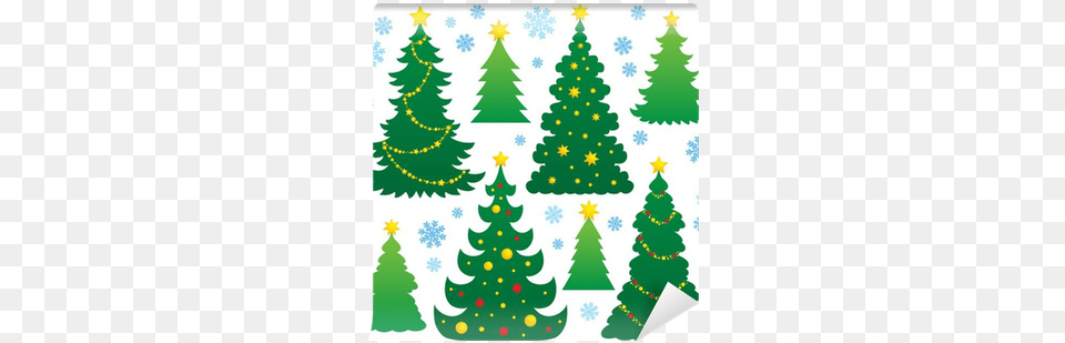Christmas Tree Silhouette Theme 9 Wall Mural Pixers Christmas Tree Silhouette, Plant, Christmas Decorations, Festival, Christmas Tree Free Png
