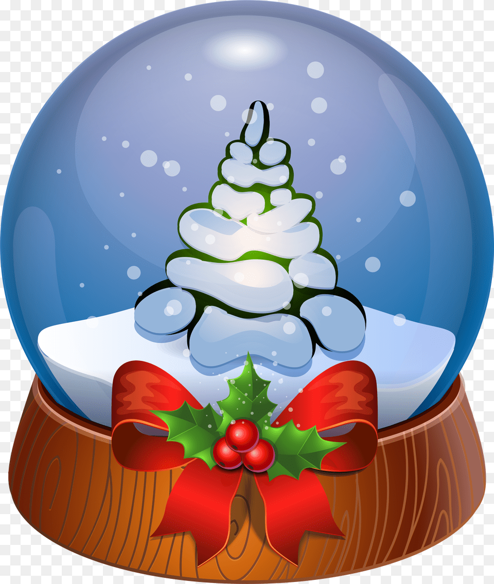 Christmas Tree Snow Globe Clip Art Christmas Snow Globe Background, Birthday Cake, Cake, Cream, Dessert Free Png