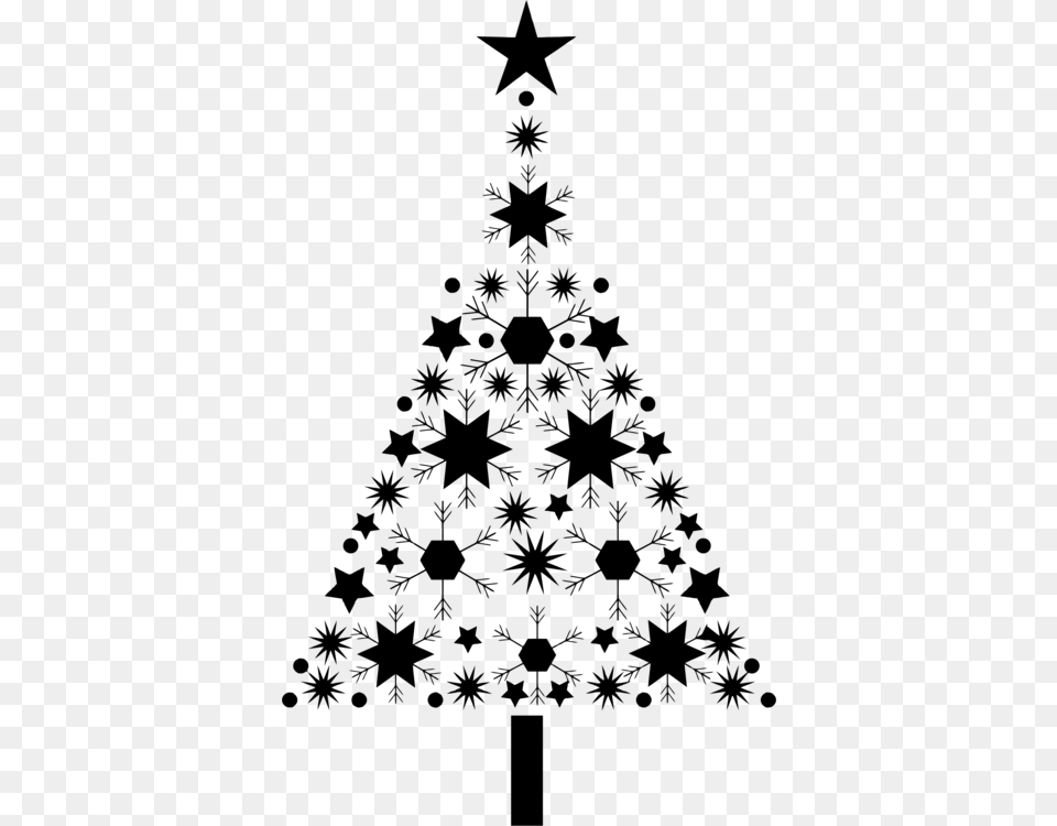 Christmas Tree Snowflake Christmas Card Clip Art Christmas Tree, Gray Free Transparent Png