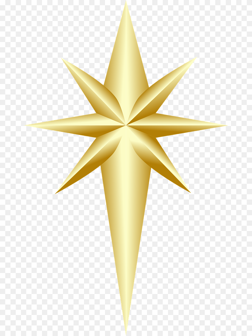 Christmas Tree Topper Ornament Photo Illustration, Star Symbol, Symbol, Cross, Gold Free Png Download