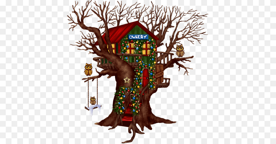 Christmas Tree Treehouse Festive Brown Decoration, Food, Sweets, Person Png