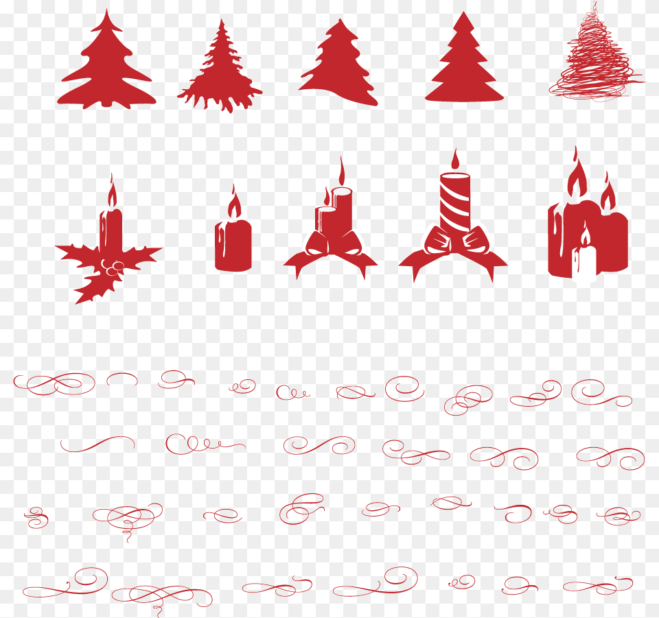 Christmas Tree Vector Red Png Image