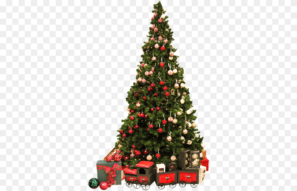 Christmas Tree Vintage Train Christmas Tree And Gift Transparent, Plant, Christmas Decorations, Festival, Christmas Tree Free Png