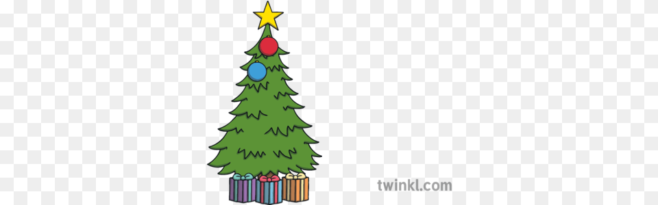 Christmas Tree With 2 Ornaments Illustration Twinkl Wheelchair Basketball Logo, Plant, Christmas Decorations, Festival, Christmas Tree Free Transparent Png